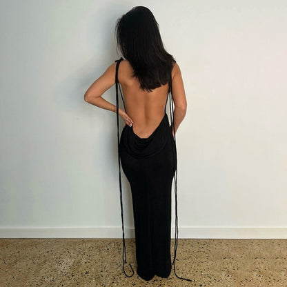 EmpressElegance™  Backless Maxi Dress