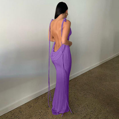 EmpressElegance™  Backless Maxi Dress